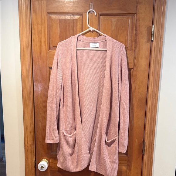 Old navy women’s long pink open cardigan sweater size medium. - Picture 1 of 7